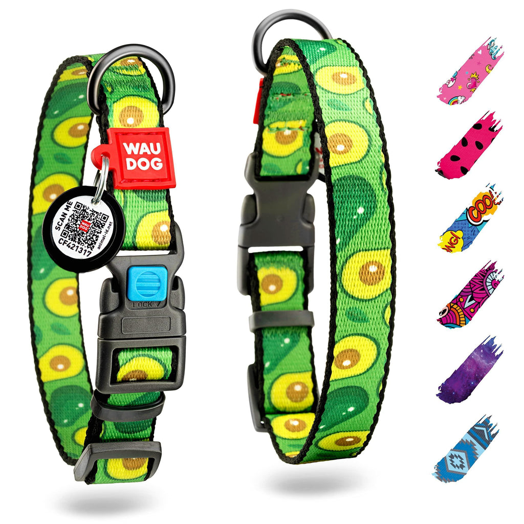 Nylon Dog Collar Adjustable Dog Collar for Large Dogs Small & Medium Dogs Breakaway Puppy Collars for Large Breed Dogs Boy & Girl Dog Collars with Durable Plastic Buckle and QR Dog Tag