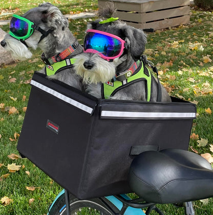 Bushwhacker Portland - Bike Rack Dog Grocery and Goods Carrier - Bicycle Pannier Crate Cycling Basket Trunk Bag Rear Bed Storage Leash Carry Cargo Pet Commuter Behind Seat Accessories Items Ebike